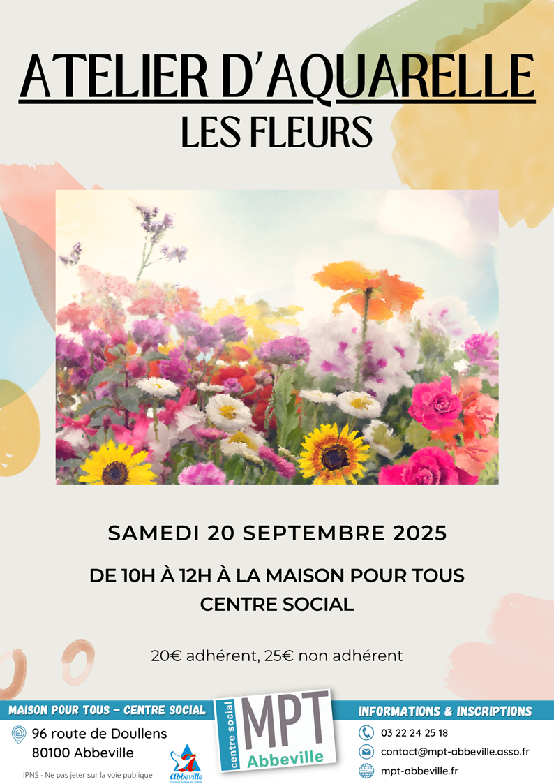 Atelier d'aquarelle : thématique florale