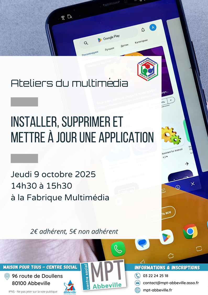 Ateliers du multimédia : installer, supprimer et mettre à jour une application
