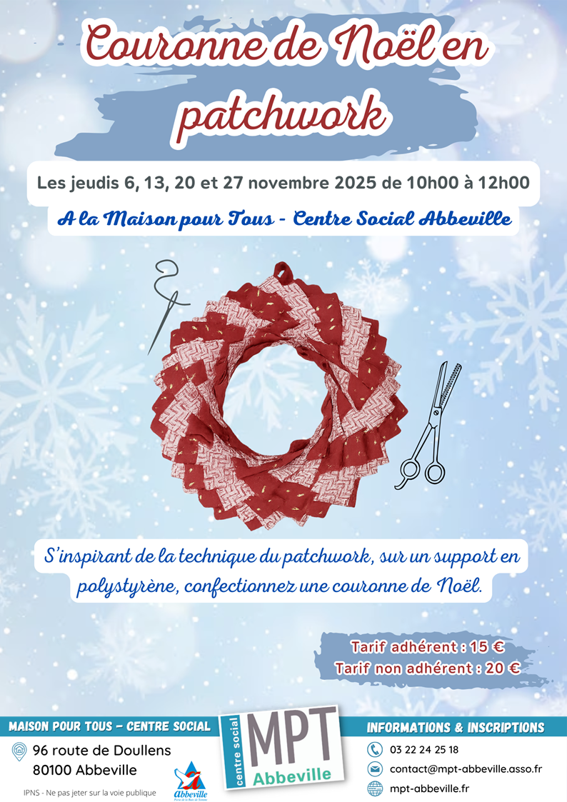 Couronne de Noël en patchwork