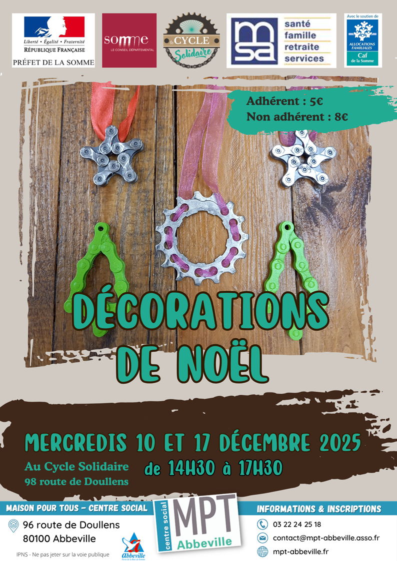 Cycle Solidaire : décorations de Noël