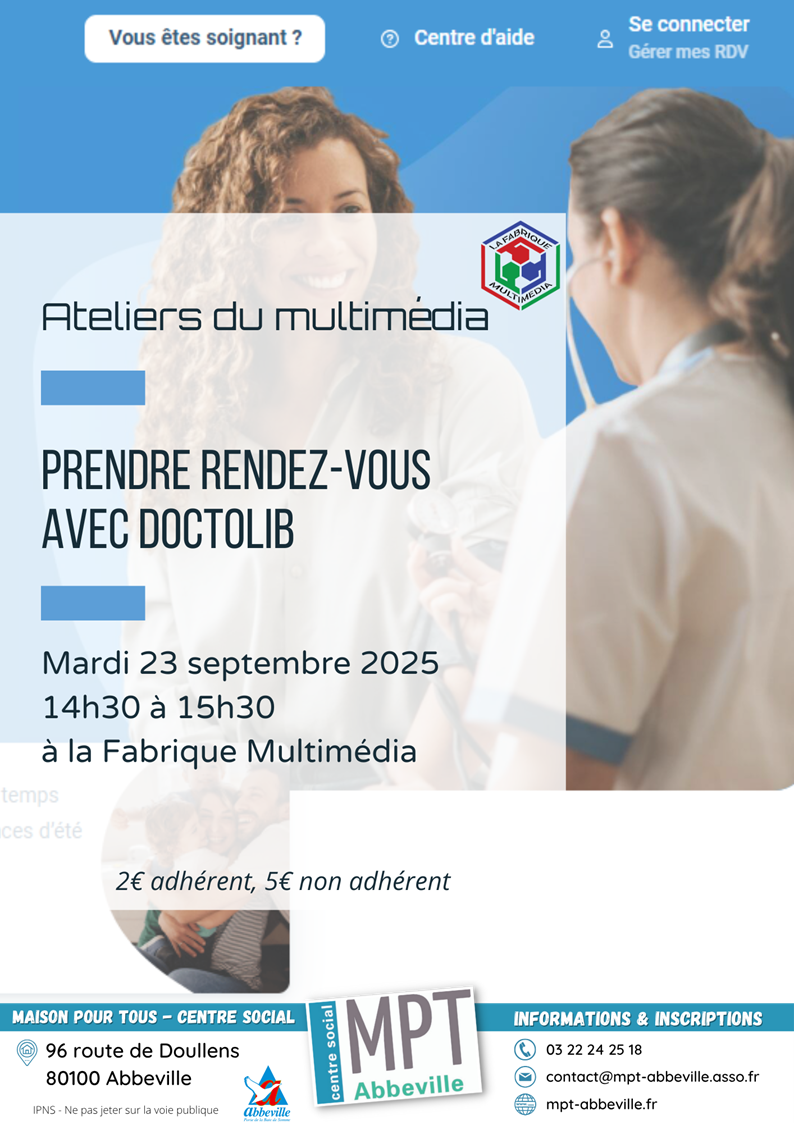 Ateliers du multimédia : prendre rendez-vous sur Doctolib