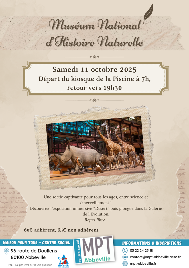 Sortie : Muséum National d'Histoire Naturelle