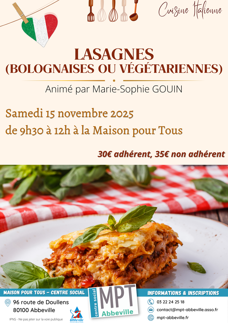Cuisine italienne : Lasagnes (bolognaises ou végétariennes)