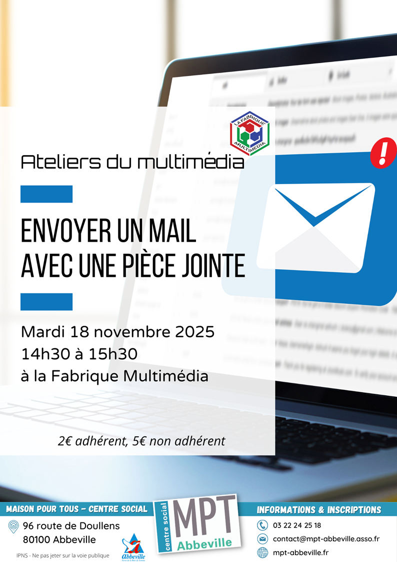 Ateliers du multimédia : envoyer un mail avec une pièce jointe