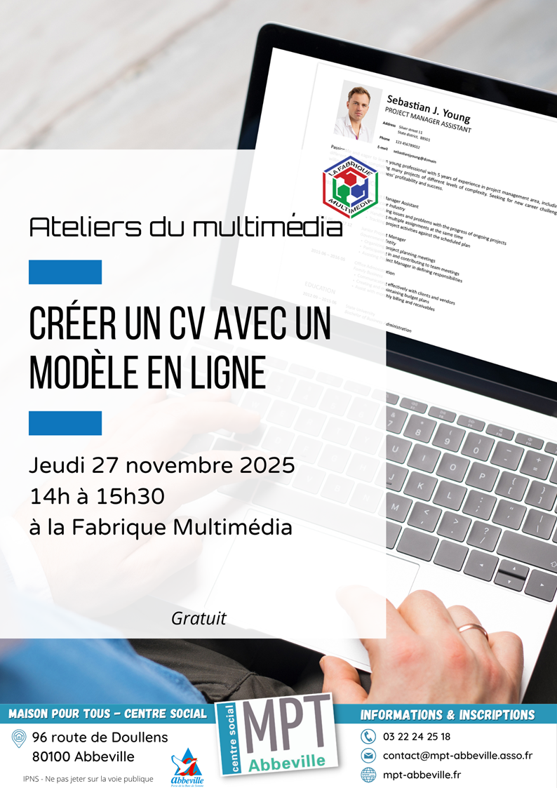 Ateliers du multimédia : créer un CV avec un modèle en ligne