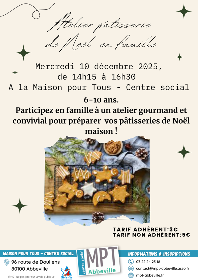 Atelier pâtisseries de Noël en famille