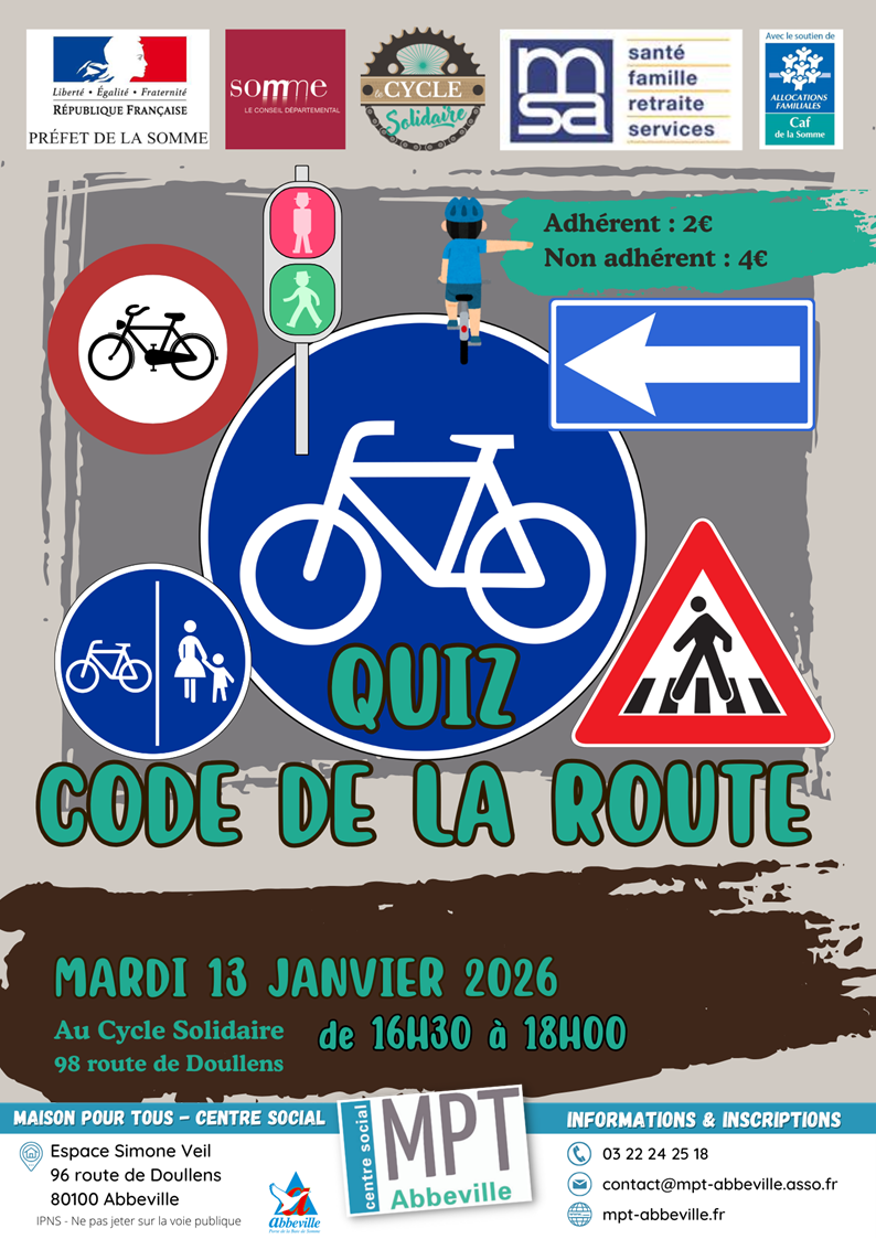 Cycle Solidaire : quiz - code de la route
