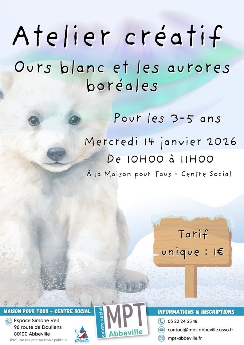 Atelier créatif : ours blanc et aurores boréales