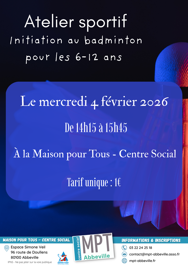 Atelier sportif : initiation au badminton