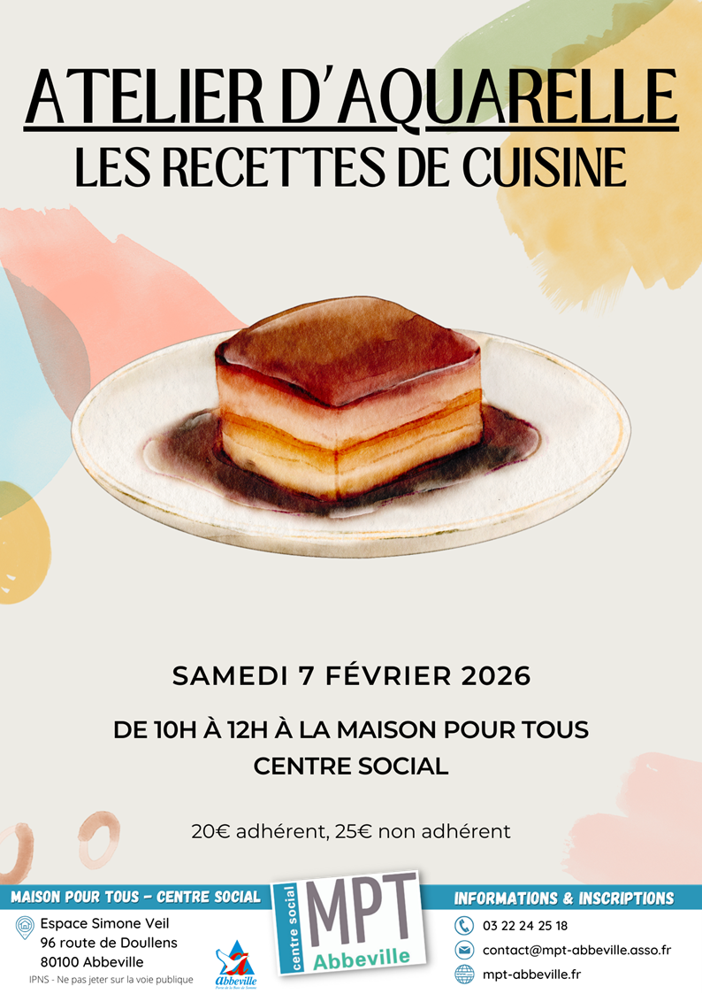 Atelier d'aquarelle : thématique cuisine