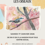 Atelier d'aquarelle : thématique oiseaux