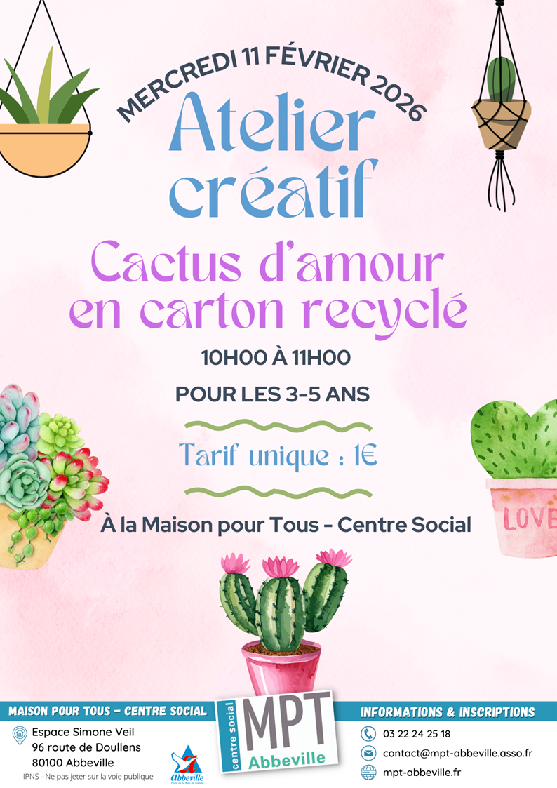 Cactus d'amour en carton recyclé
