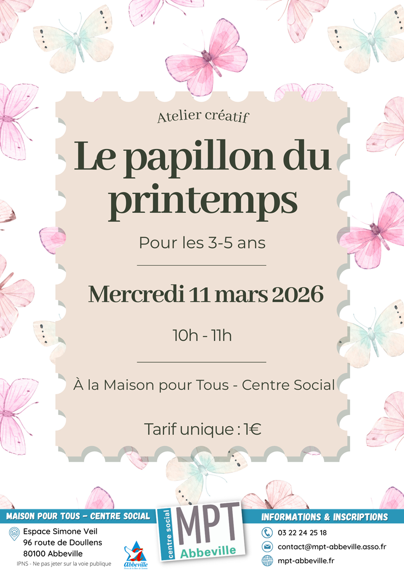 Atelier créatif : le papillon du printemps