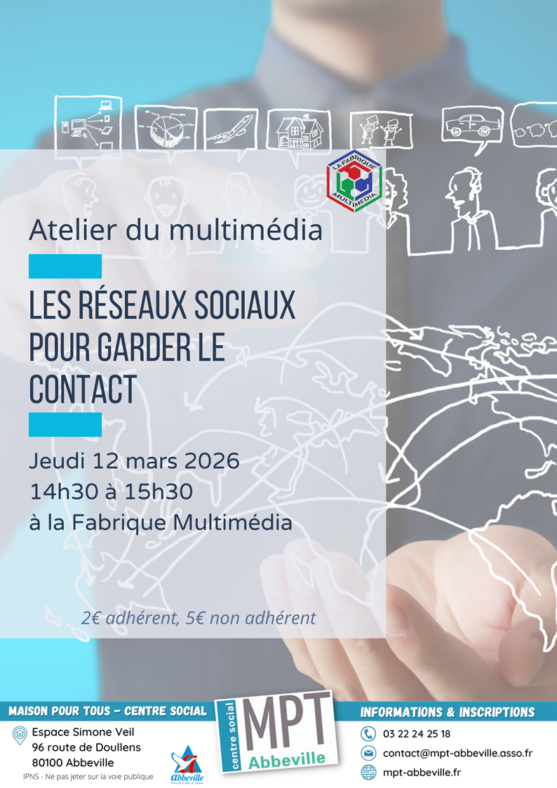 Atelier du multimédia : les réseaux socoiaux pour garder le contact