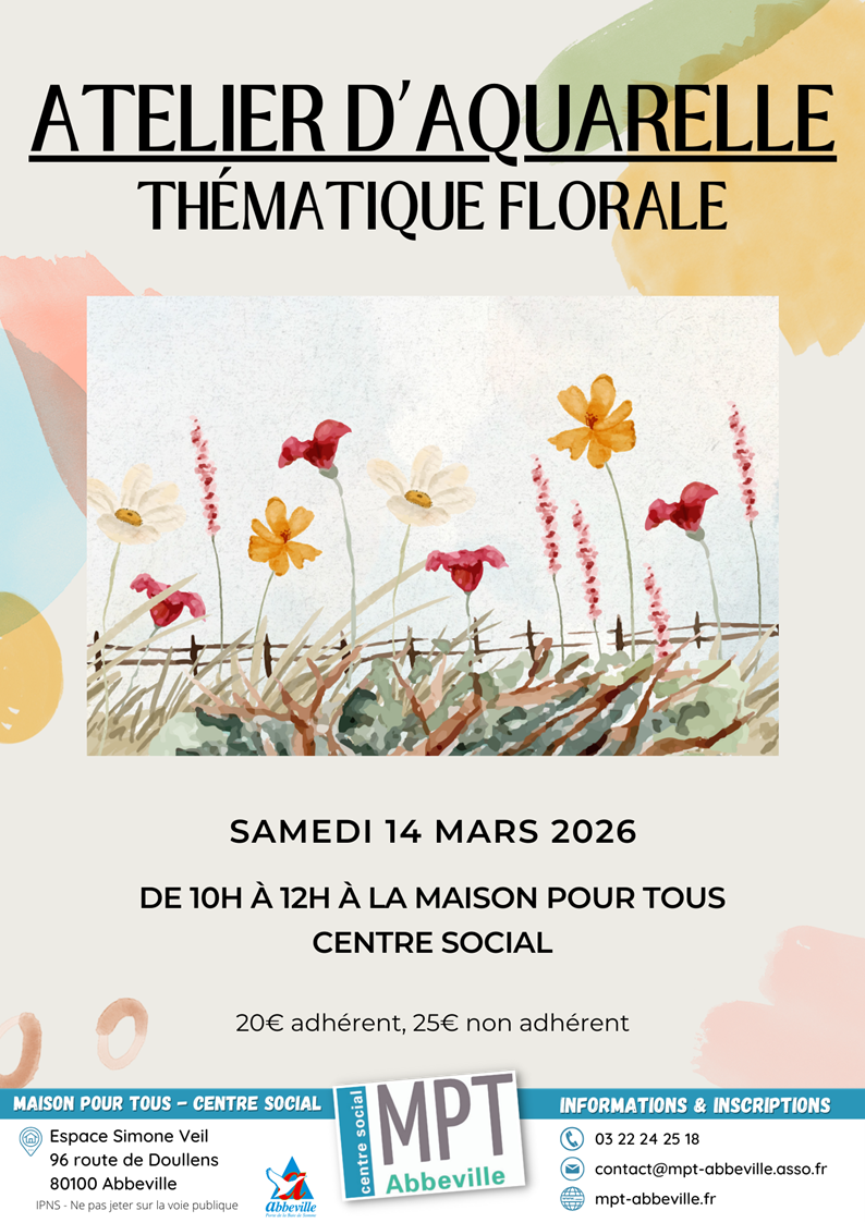 Atelier d'aquarelle : thématique florale