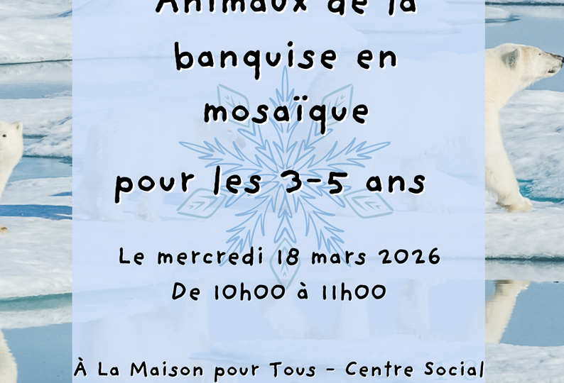 27-Atelier créatif - animaux de la banquise en mosaïque
