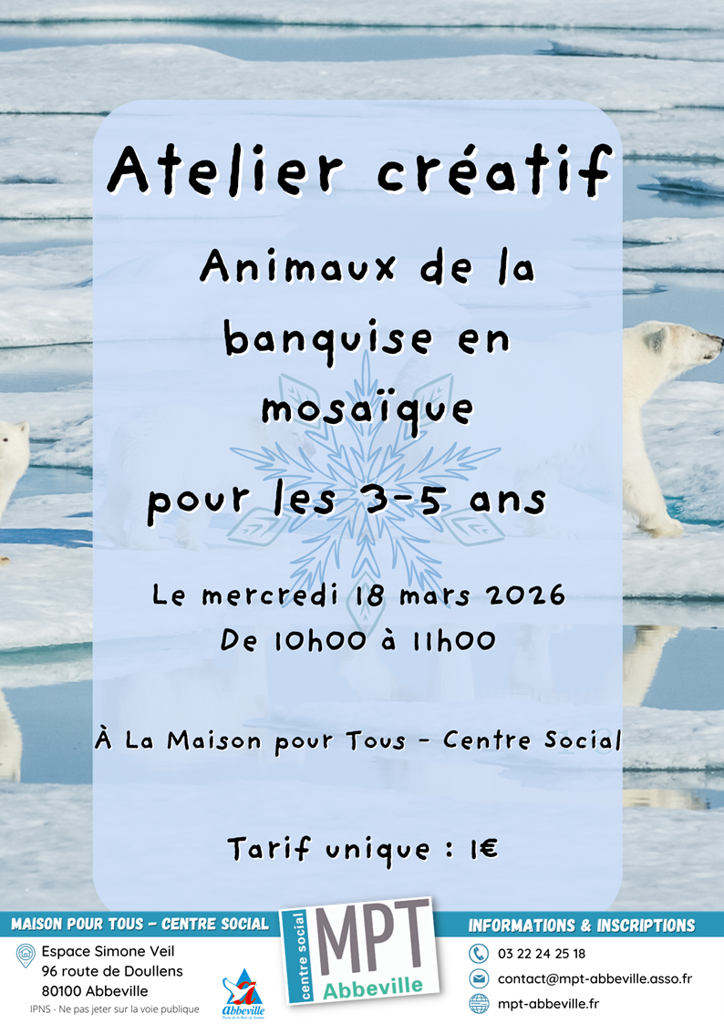 Atelier créatif : animaux de la banquise en mosaïque
