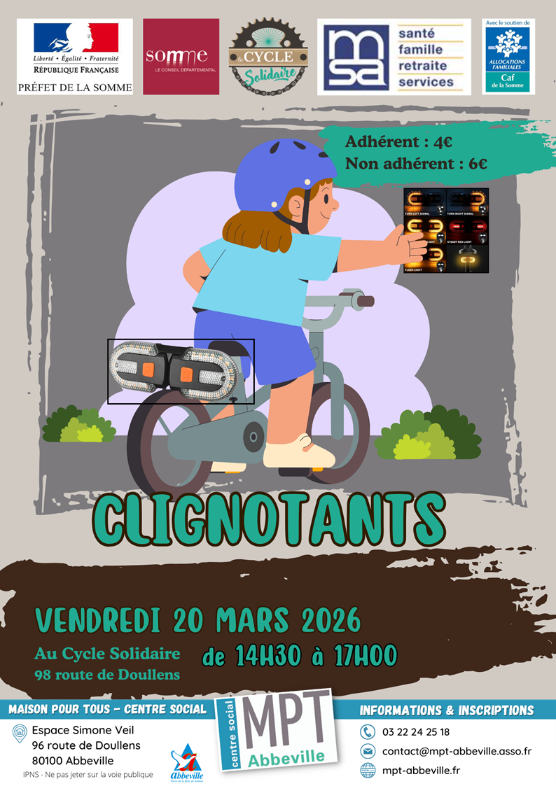Cycle Solidaire : clignotants
