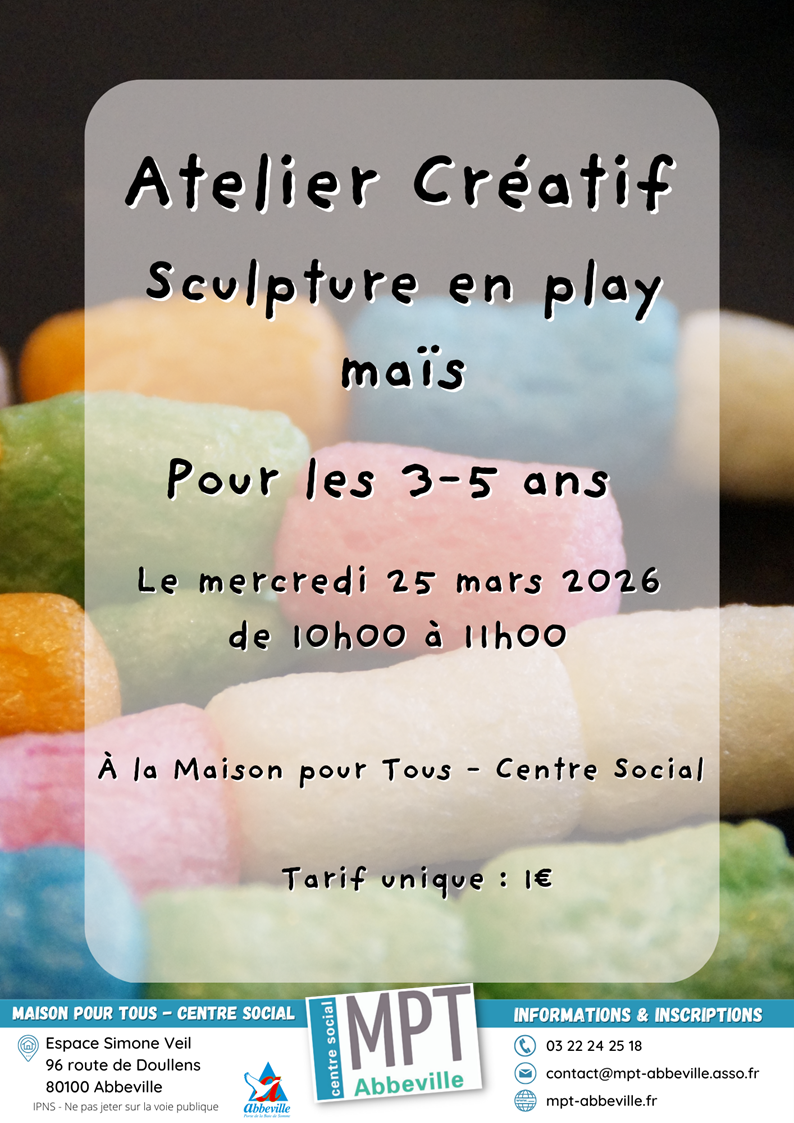 Atelier créatif : sculpture en play maïs