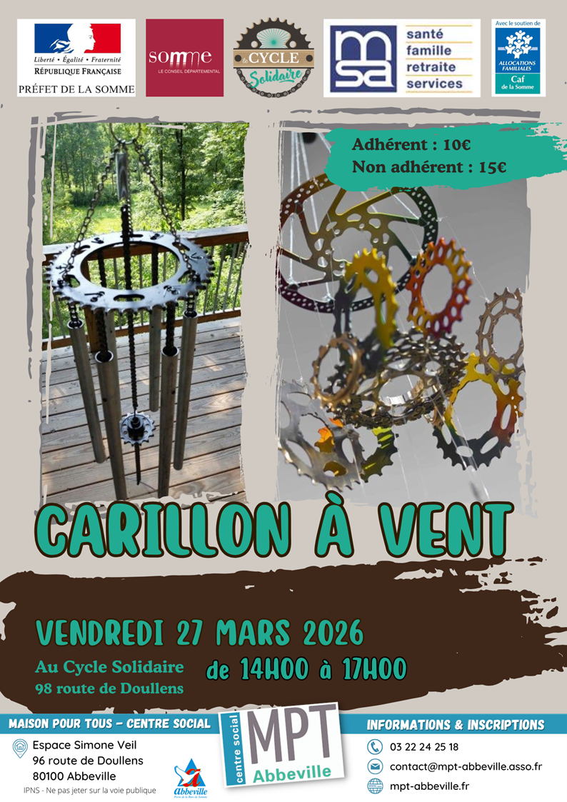 Cycle Solidaire : carillon à vent