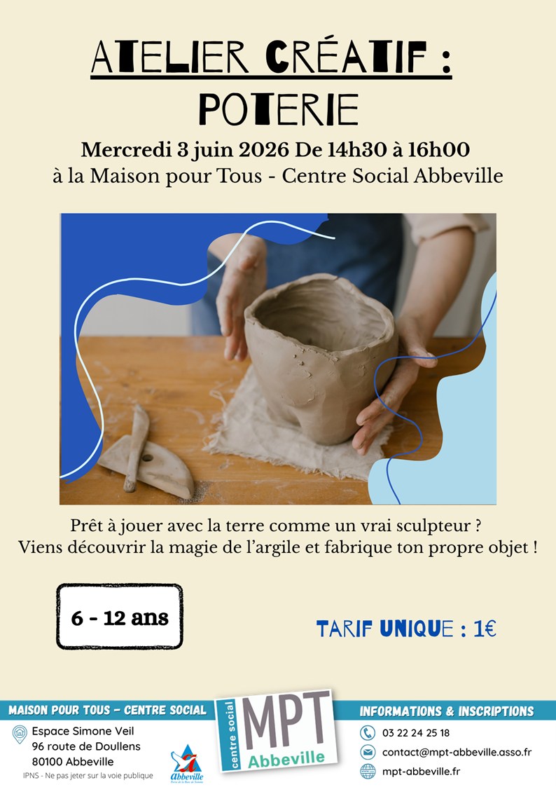 Atelier créatif : poterie