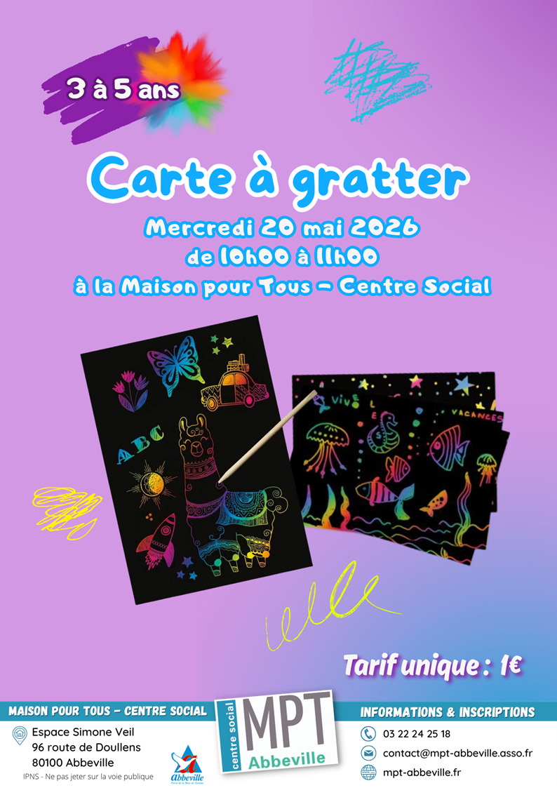 Atelier créatif : carte à gratter