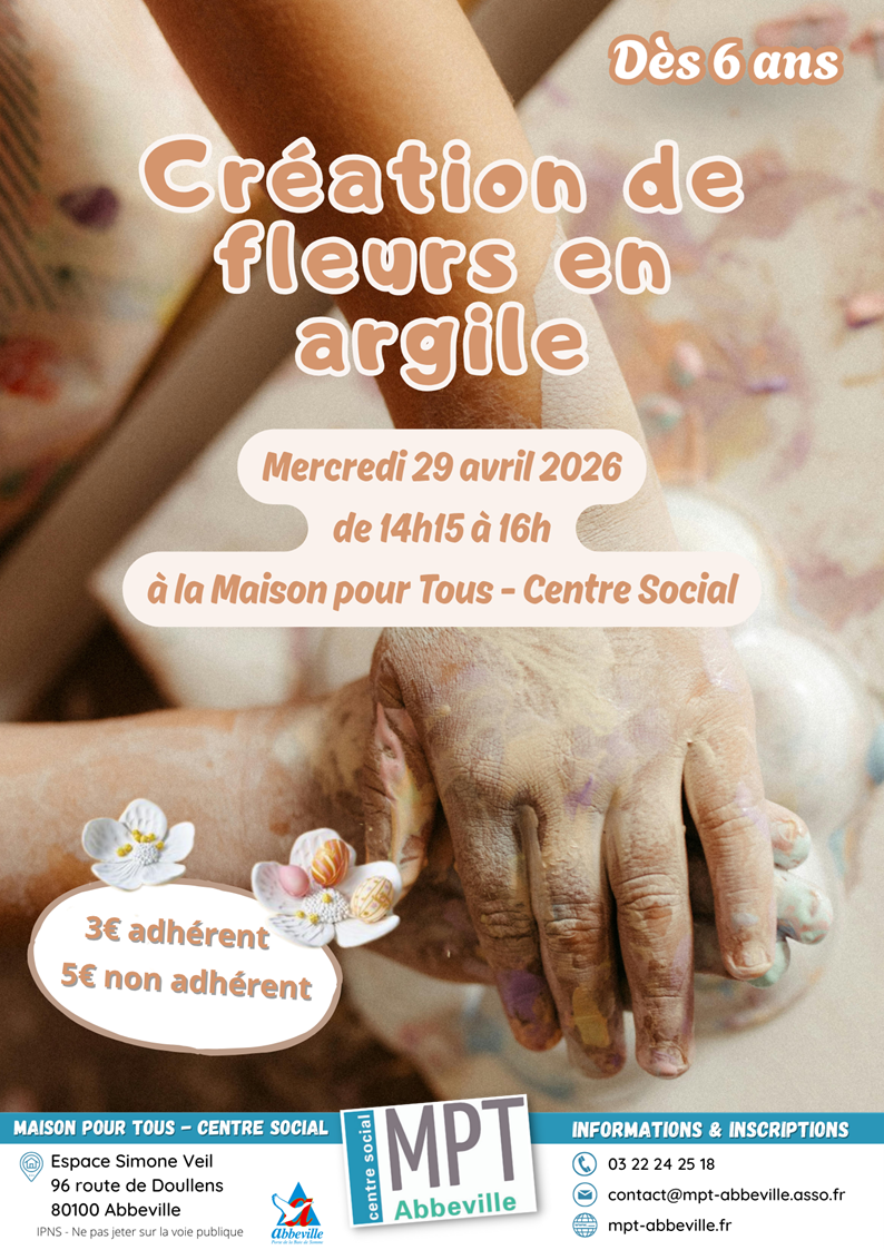Parents enfants : création de fleurs en argile