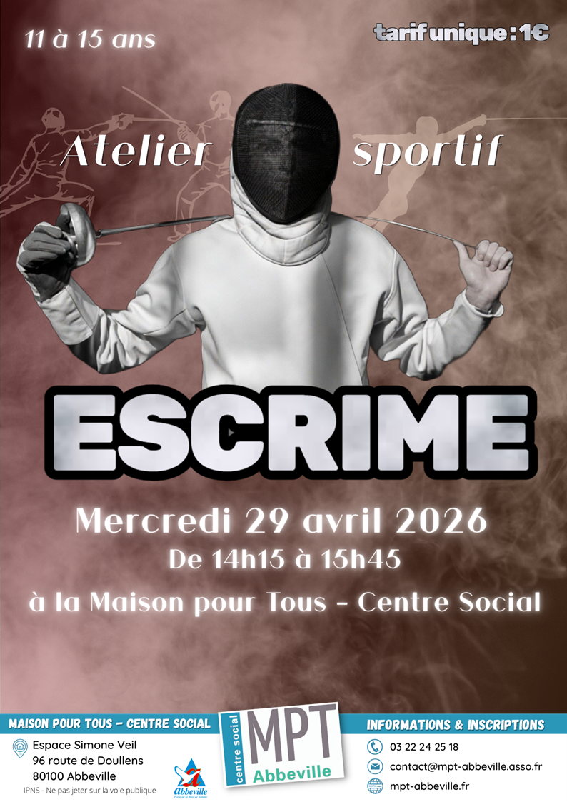 Atelier sportif : initiation à l'escrime
