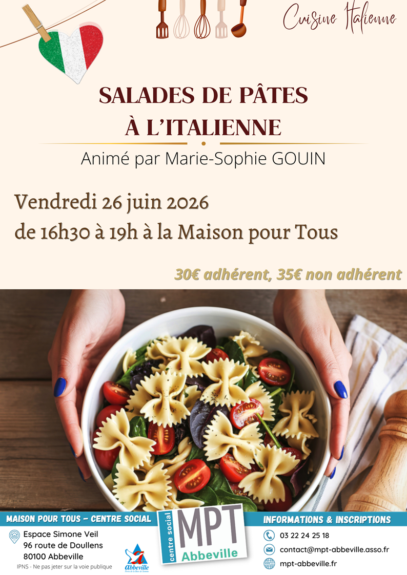 Cuisine italienne : salades de pâtes à l'italienne