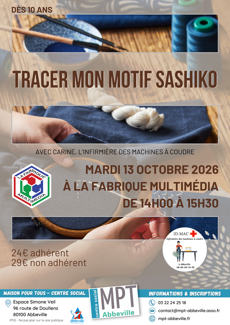 Tracer mon motif en Sashiko