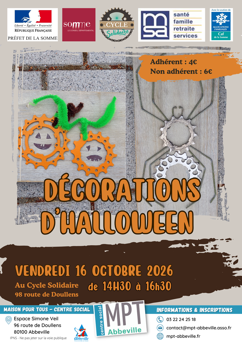 Cycle Solidaire : décorations d'Halloween